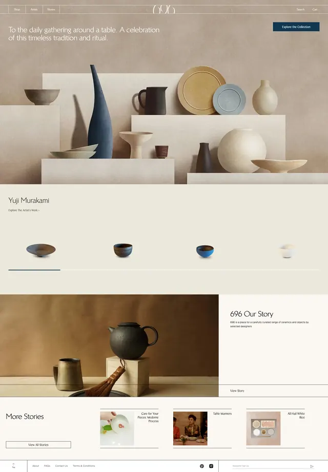 696nyc Minimalist Ceramics Store, minimal, luxury, muted