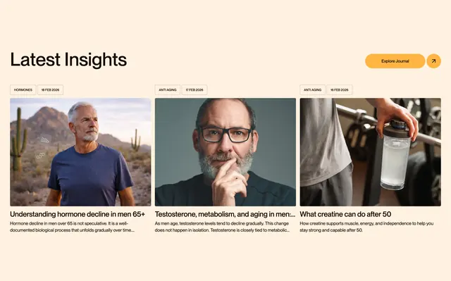 A Better Lou health insights blog grid, minimal, light-mode, light