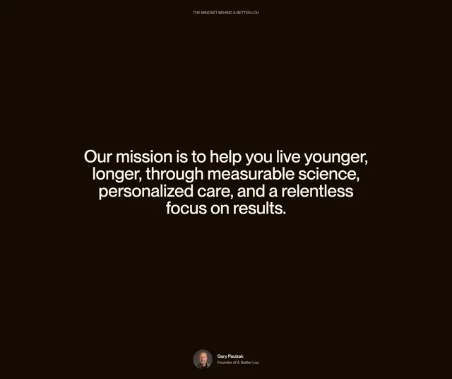 A Better Lou Mission Quote Design, dark-mode, minimal, dark