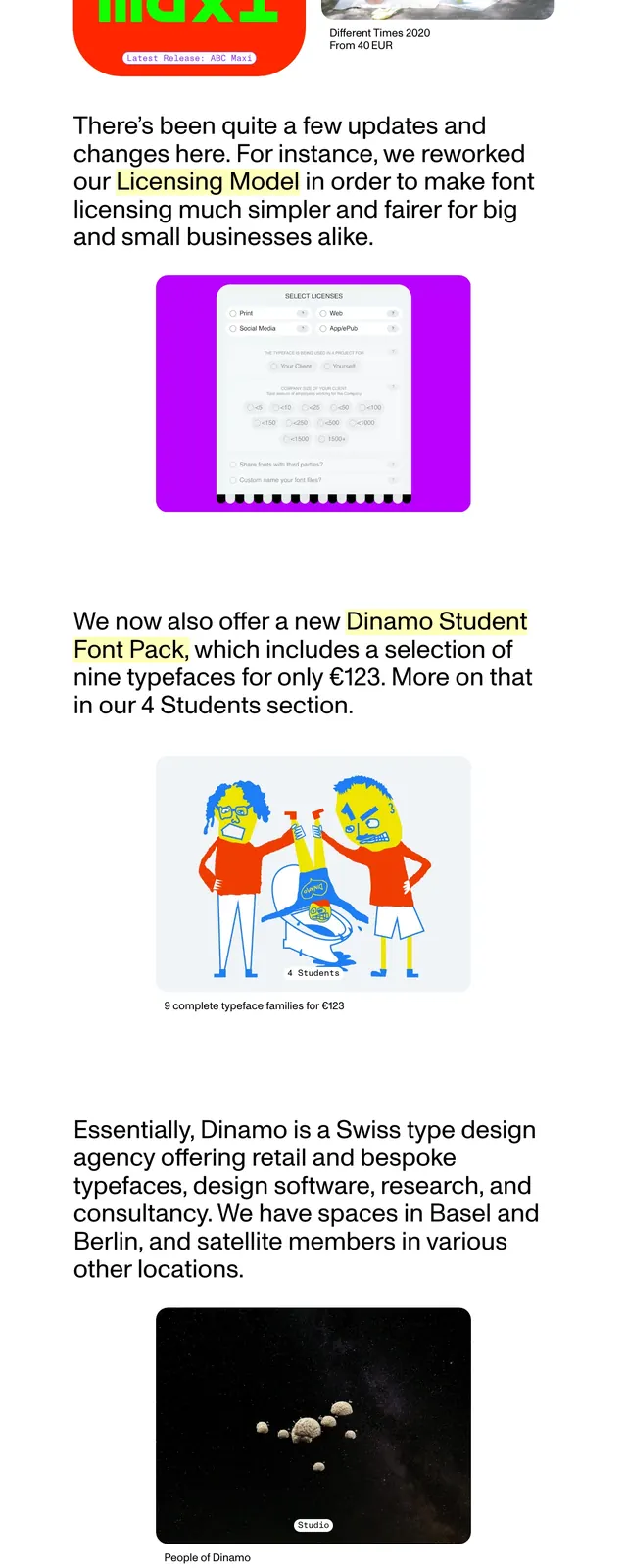 Abcdinamo Type Foundry Landing Page, neo-brutalist, playful, vibrant