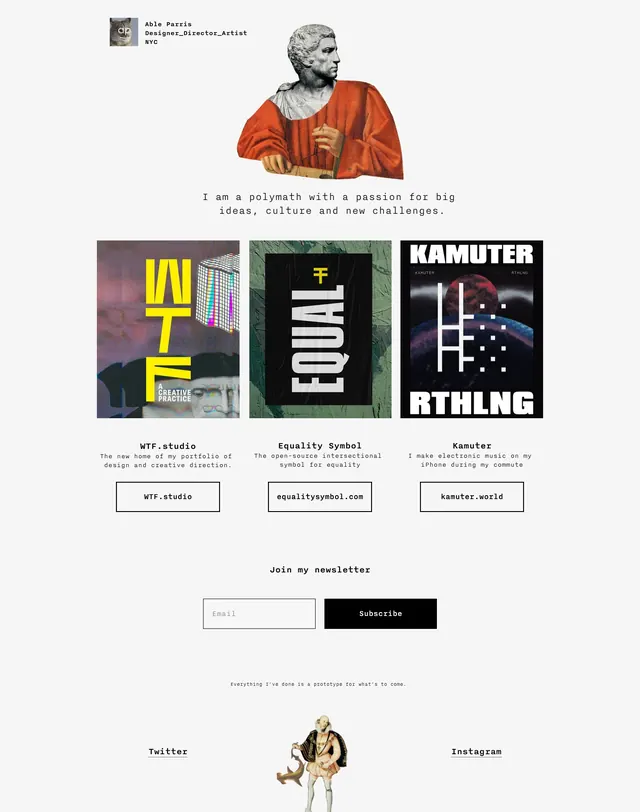 Ableparris Portfolio, minimal, editorial, light