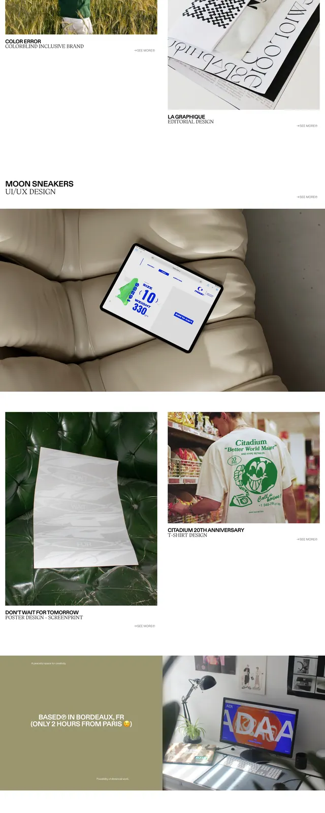 Adaaap Portfolio Landing Page, brutalist, editorial, high-contrast