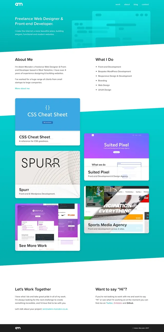 Adam Marsden Portfolio, minimal, corporate-clean, vibrant