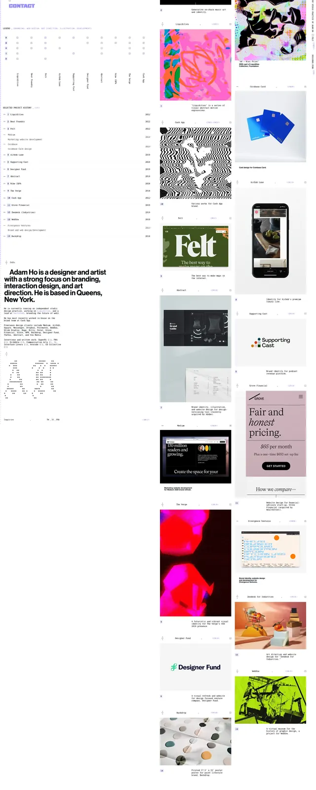 Adamho Portfolio, brutalist, editorial, high-contrast
