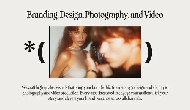 Adcker visual services hero, minimal, editorial, light