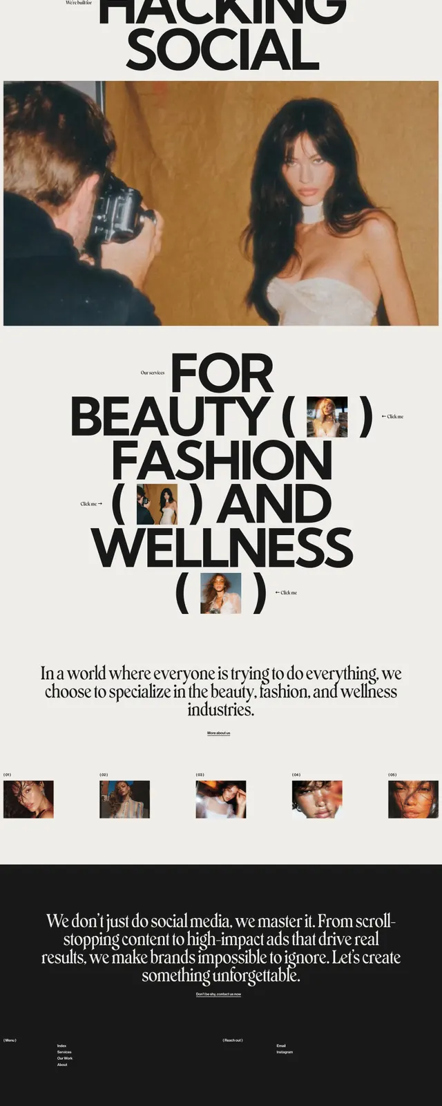 Adcker Agency Landing Page, brutalist, editorial, high-contrast