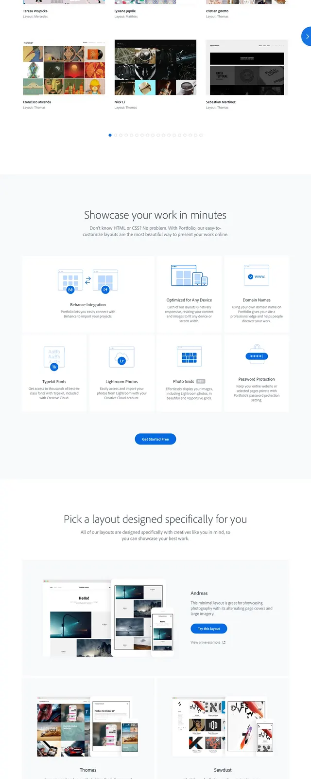 Adobe Portfolio Landing Page, corporate-clean, minimal, vibrant