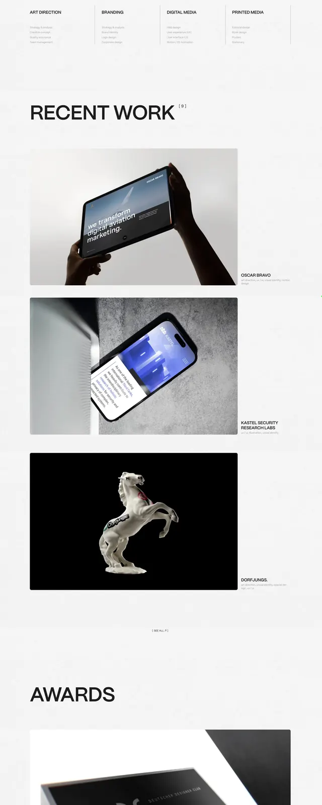 Adrian Wilhelm Portfolio, minimal, swiss, high-contrast