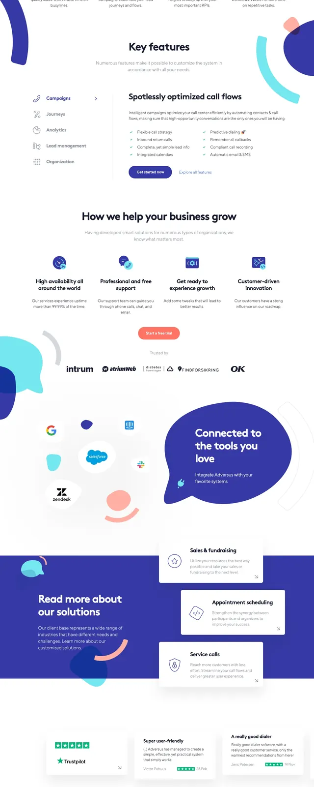 Adversus SaaS Landing Page, corporate-clean, light-mode, vibrant