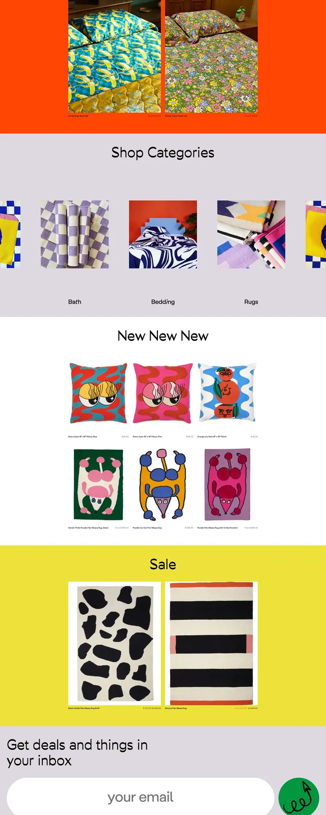 Aelfie Home Decor Landing Page, maximalist, playful, vibrant
