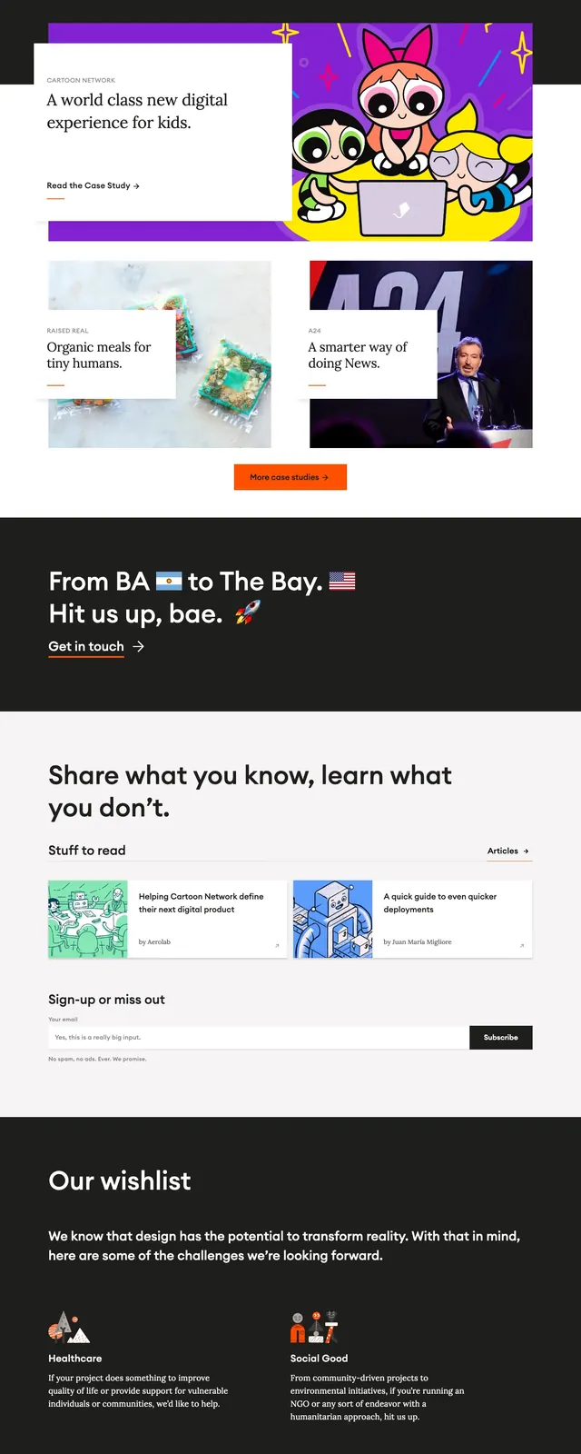 Aerolab Agency Landing Page, minimal, editorial, high-contrast
