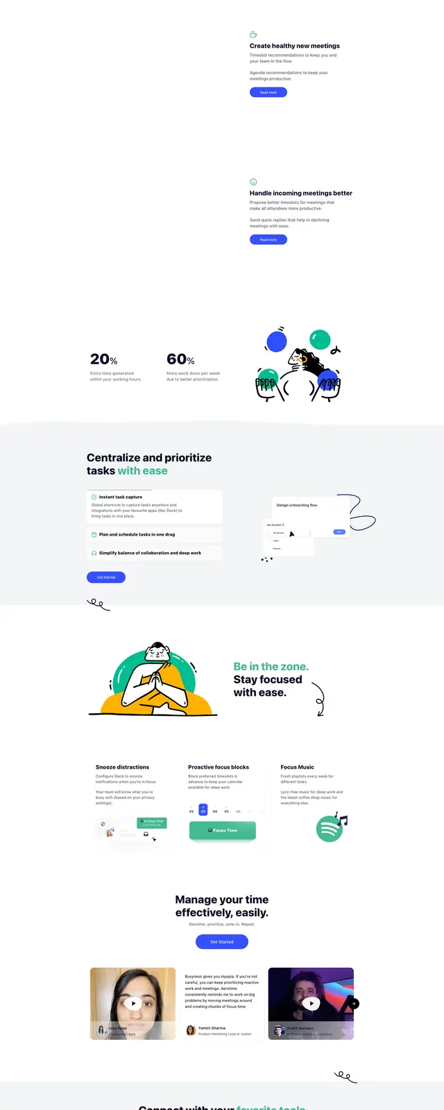 Aerotime Productivity Landing Page, corporate-clean, playful, light