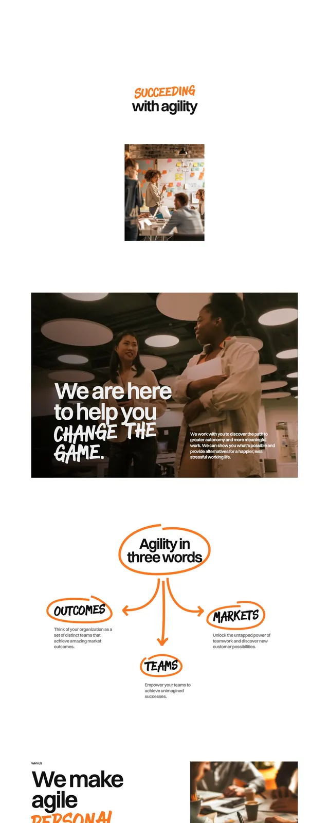 Agilebydesign Landing Page, minimal, editorial, light