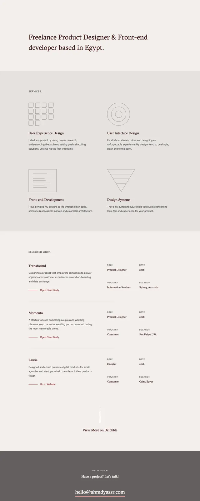 Minimalist Freelancer Portfolio, minimal, editorial, light