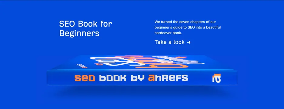 Ahrefs SEO book product CTA, minimal, 3d-render, vibrant