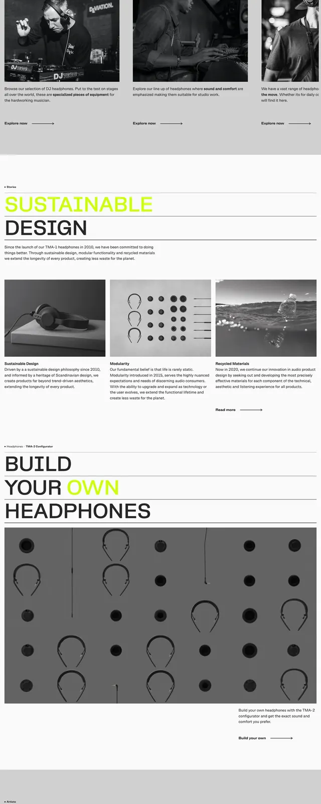 Aiaiai Minimalist Audio Experience, minimal, swiss, high-contrast
