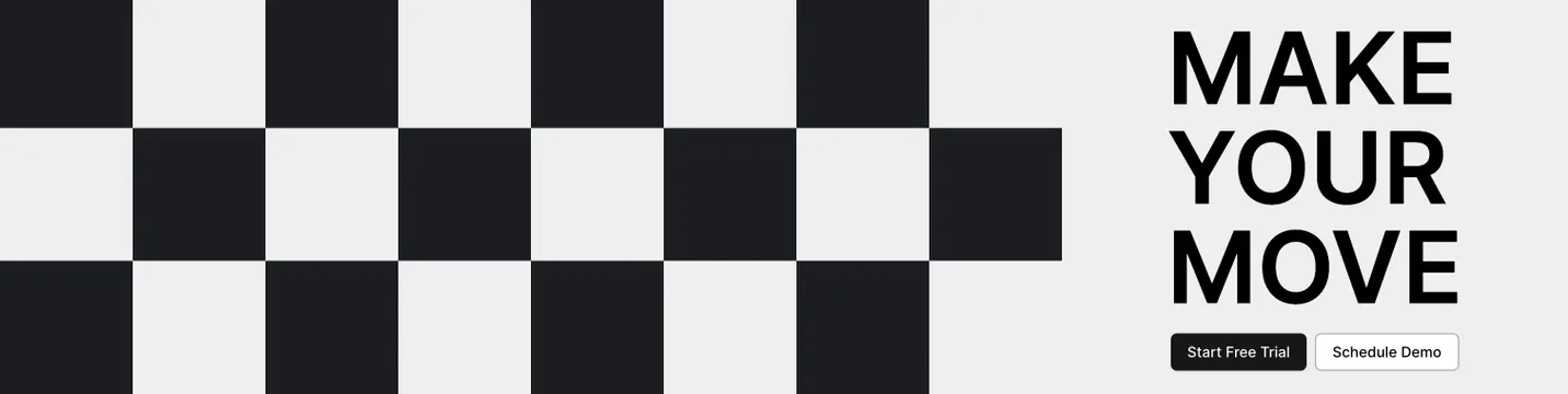 Airbook checkerboard MAKE YOUR MOVE CTA, minimal, monochrome, monochrome