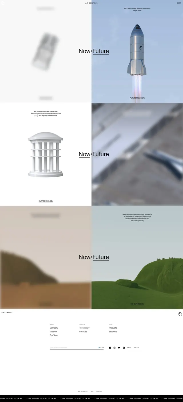 Aircompany Conceptual Landing Page, minimal, editorial, muted