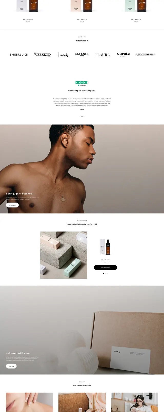 Airecbd Wellness Landing Page, minimal, luxury, muted