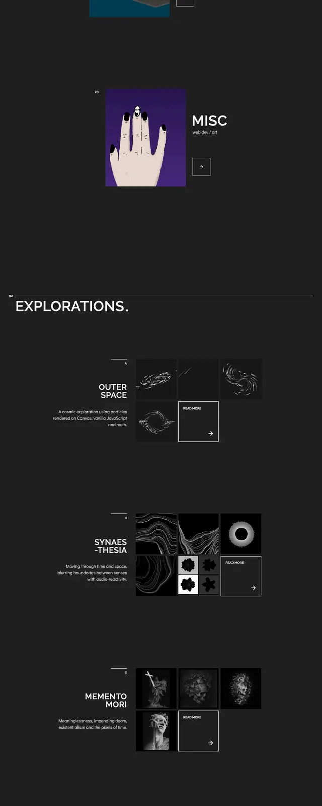 Ajayns Creative Portfolio, dark-mode, minimal, dark