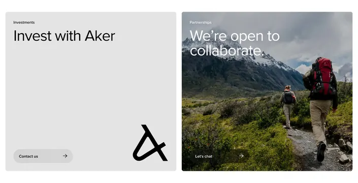 Aker Home Page Section CTA, minimal, light-mode, light
