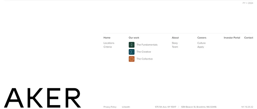 Aker Home Page Section Footer, minimal, light-mode, light