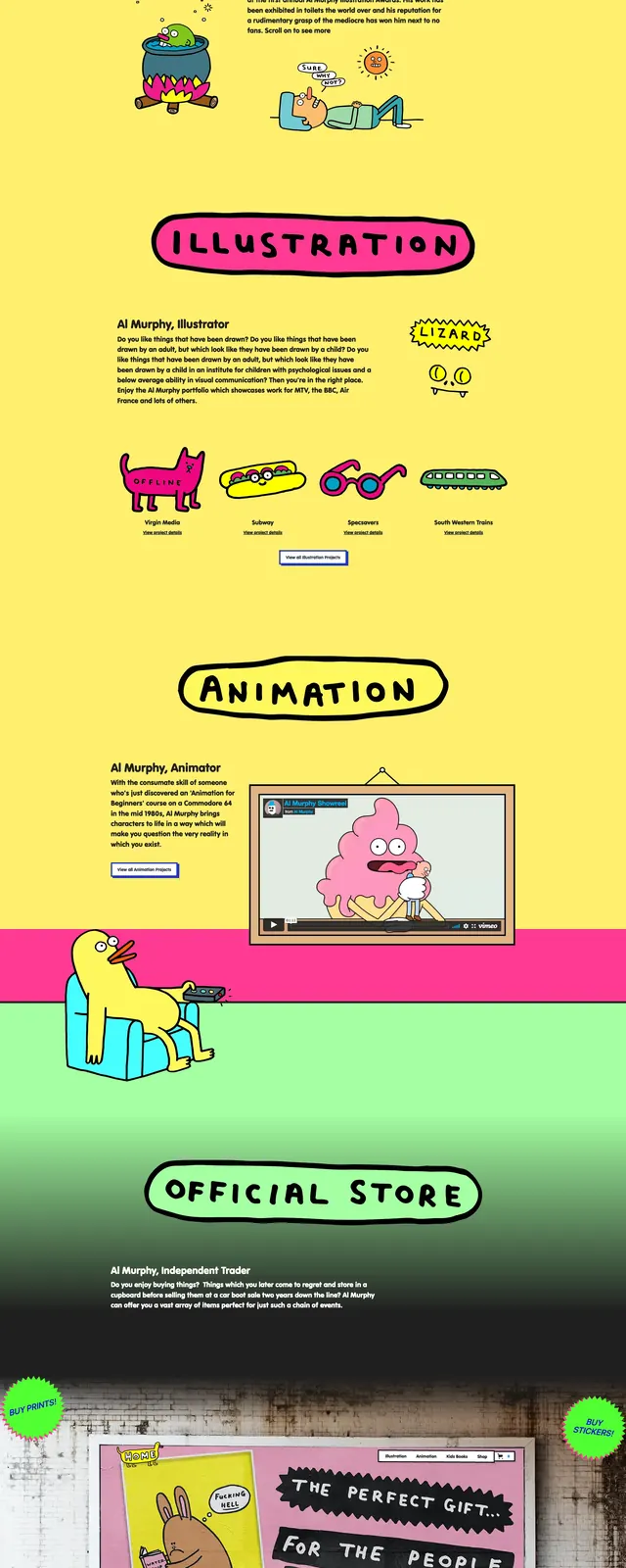 Al Murphy Portfolio, playful, maximalist, vibrant