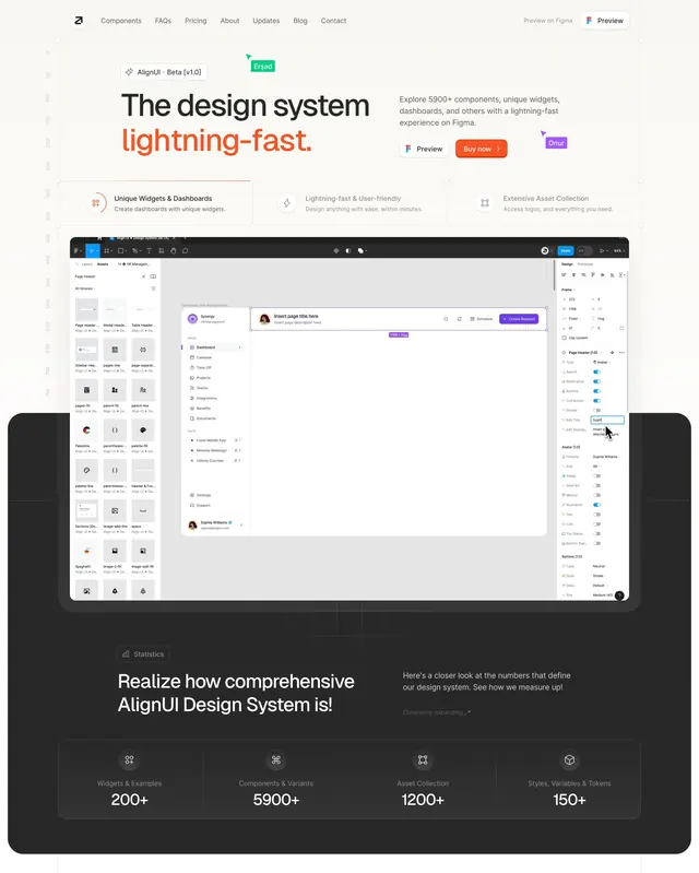 AlignUI Figma design system hero, minimal, light-mode, light