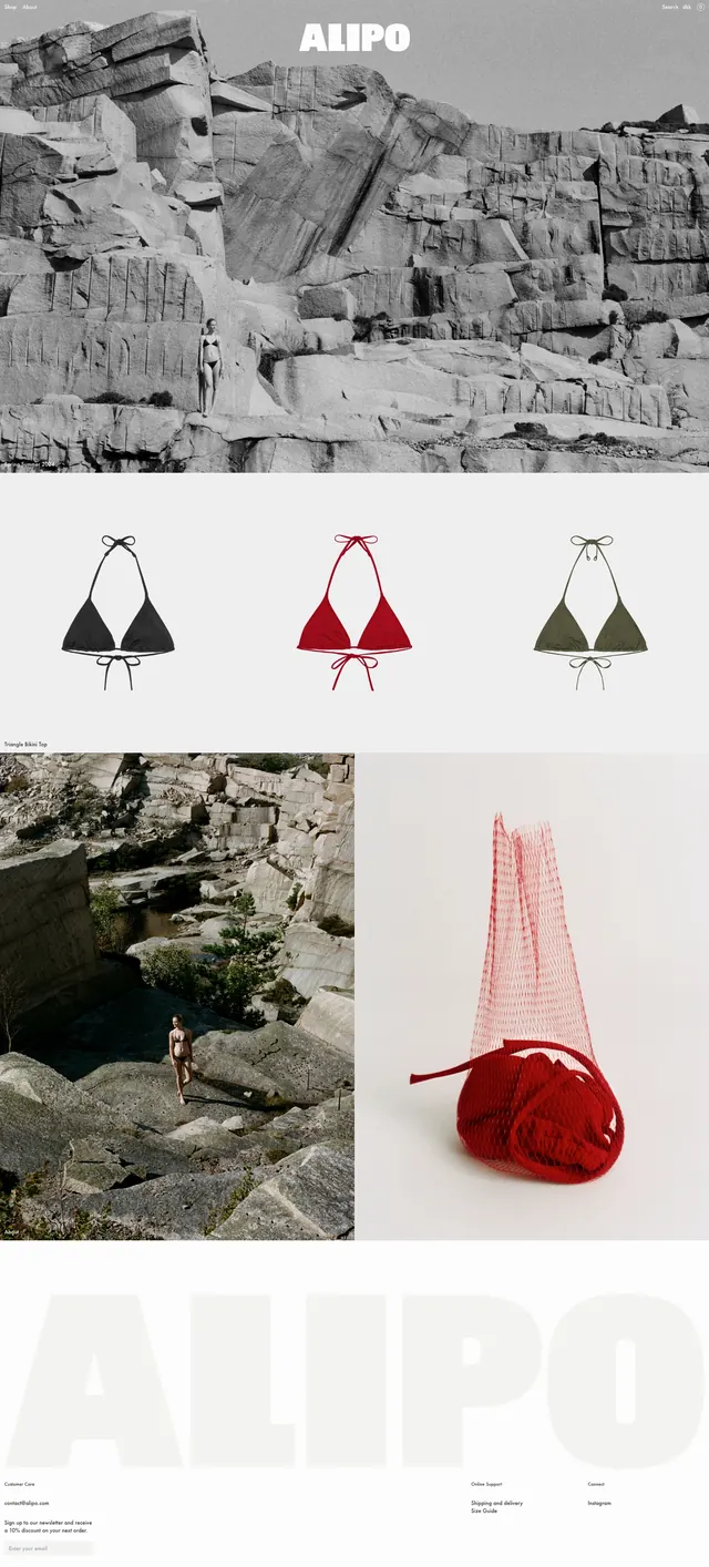 Alipo Minimalist Swimwear, minimal, editorial, monochrome