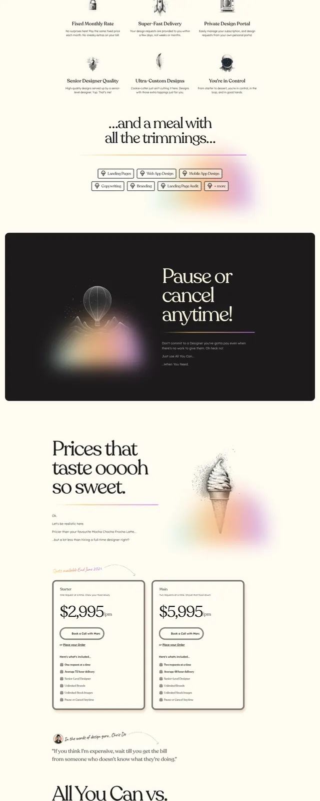 Allyoucan Design Landing Page, playful, minimal, high-contrast