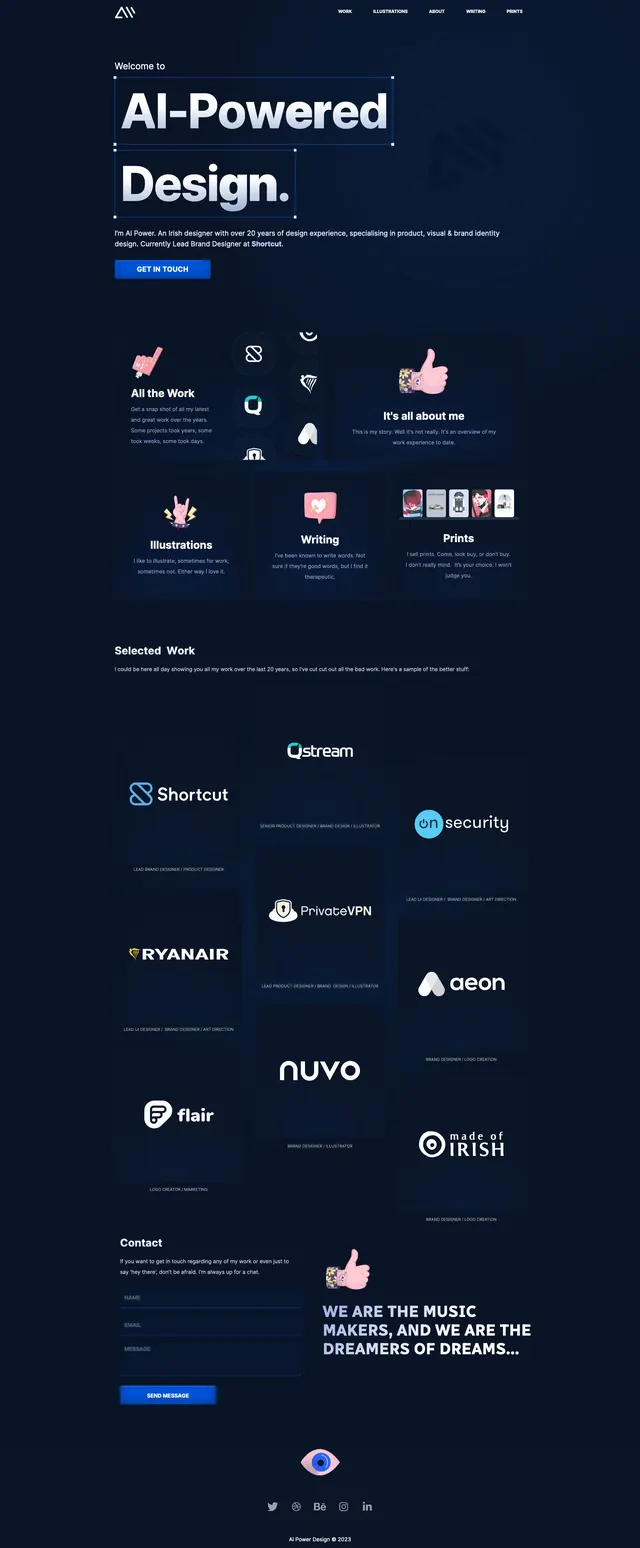 Alpower Portfolio Landing Page, dark-mode, minimal, dark
