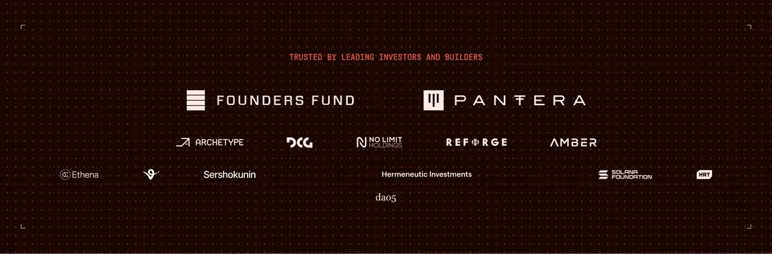 Altius investor logo cloud on dot grid, dark-mode, minimal, dark