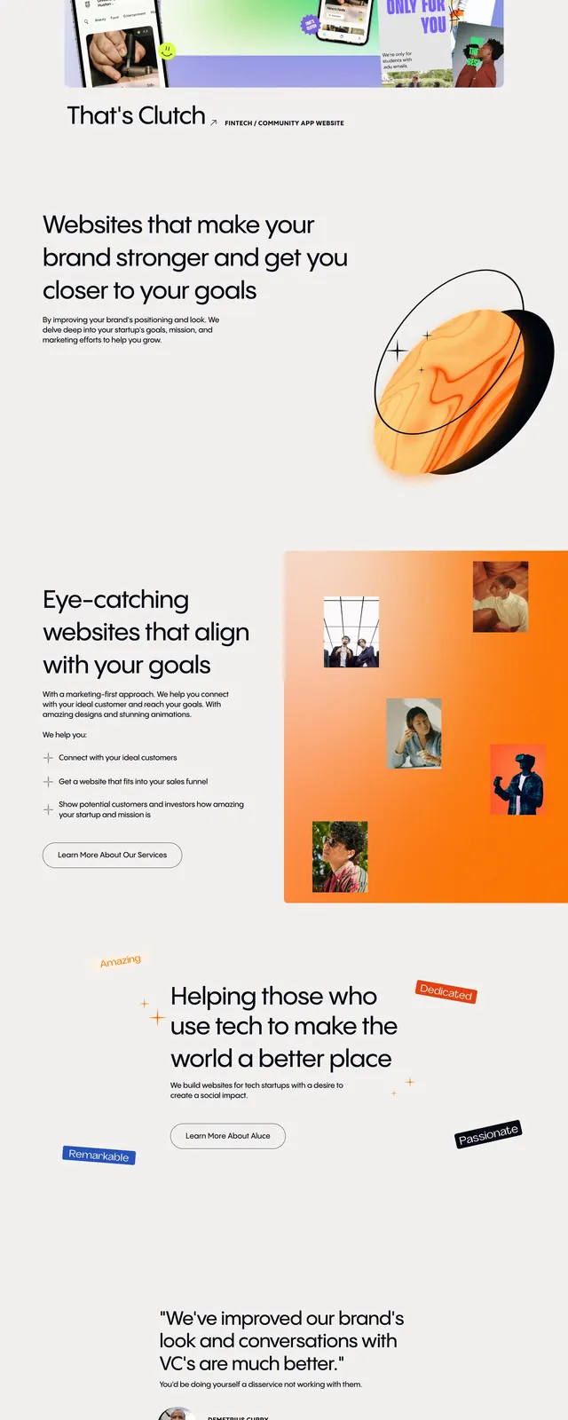 Aluce Agency Landing Page, minimal, corporate-clean, light