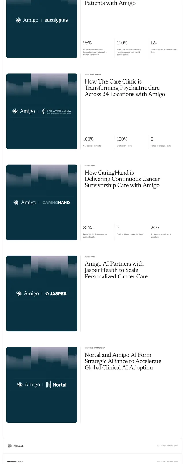 Amigo customer feature list design, minimal, light-mode, light
