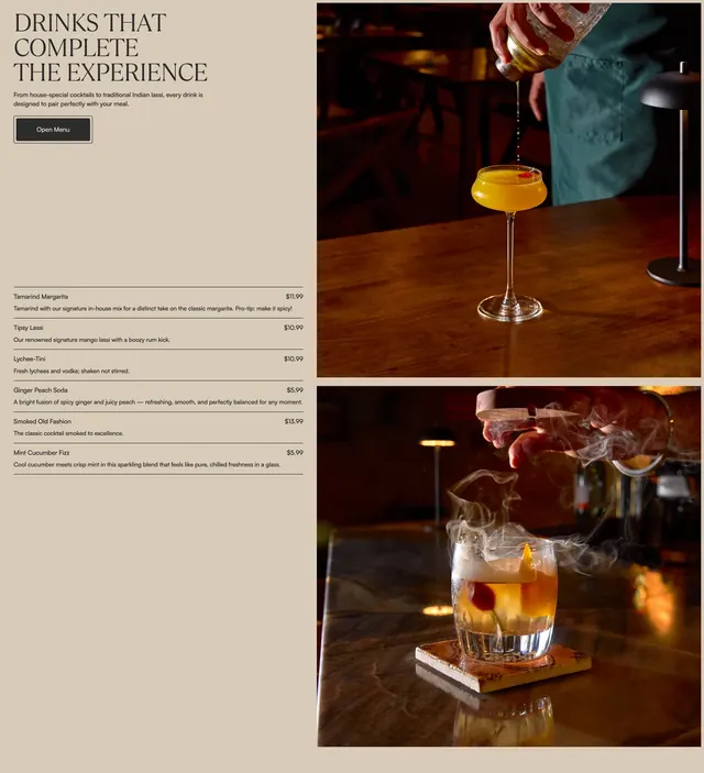 Amrit Palace drink feature, minimal, editorial, light