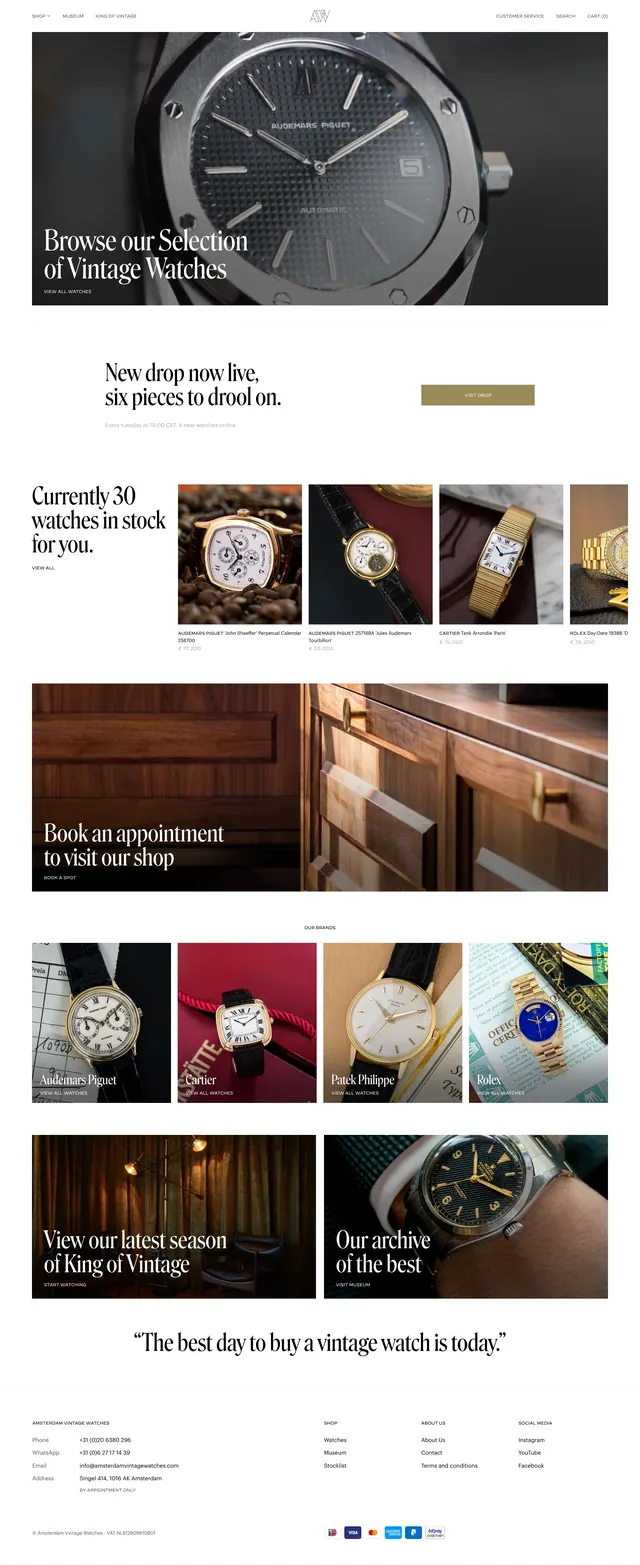 Luxury Vintage Watch Boutique, luxury, minimal, light