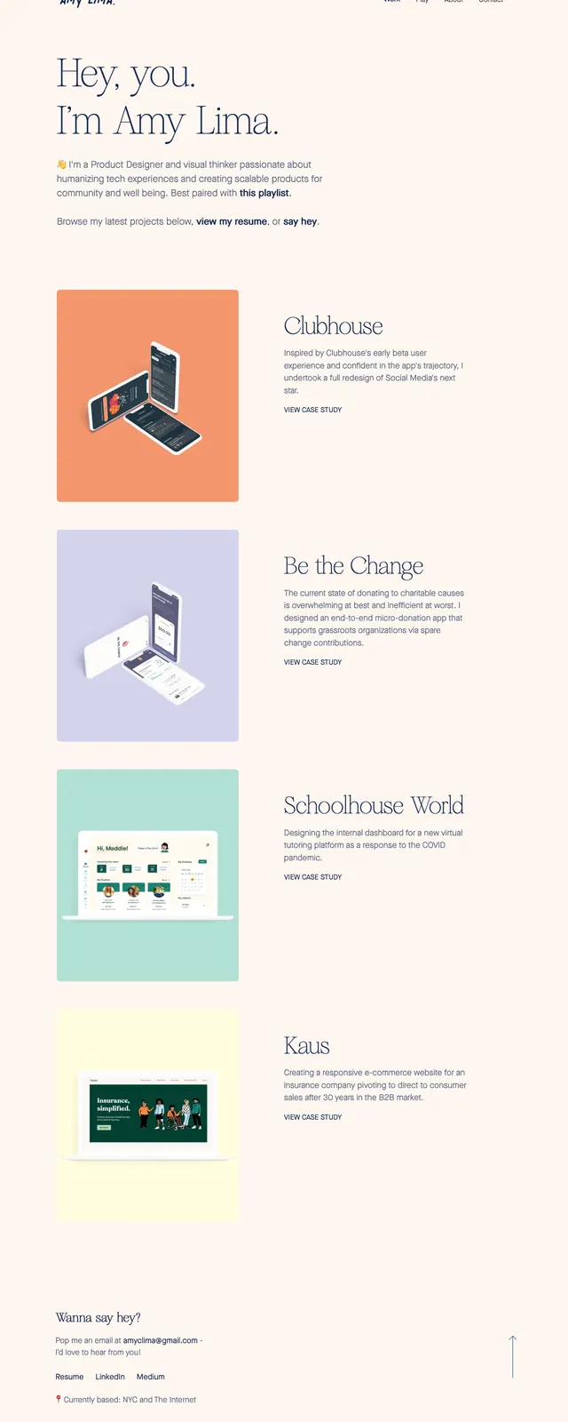 Amylima Portfolio, minimal, editorial, light