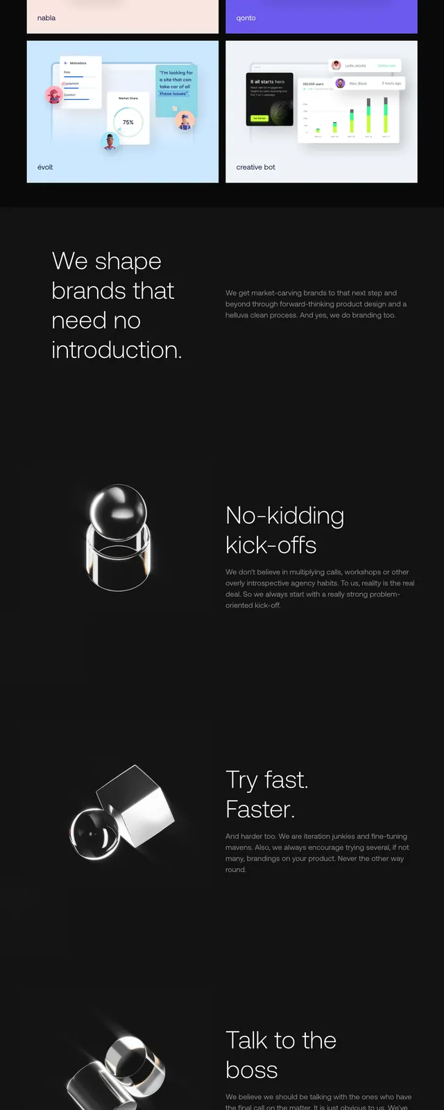 Anagram Agency Landing Page, dark-mode, minimal, dark