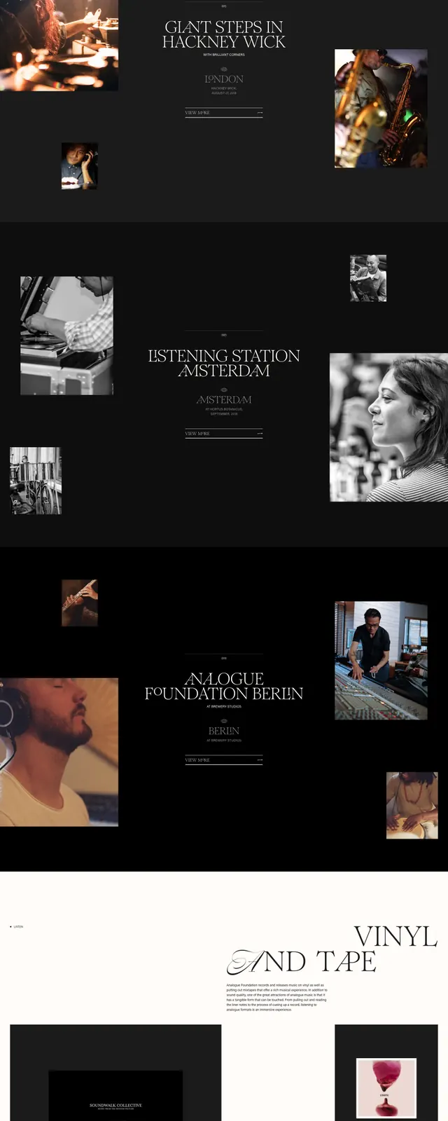 Analogue Foundation Landing Page, editorial, minimal, high-contrast