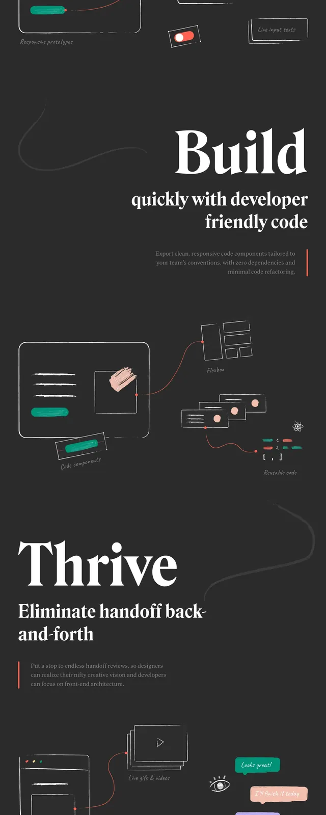 Anima Design-to-Code Landing Page, dark-mode, minimal, dark