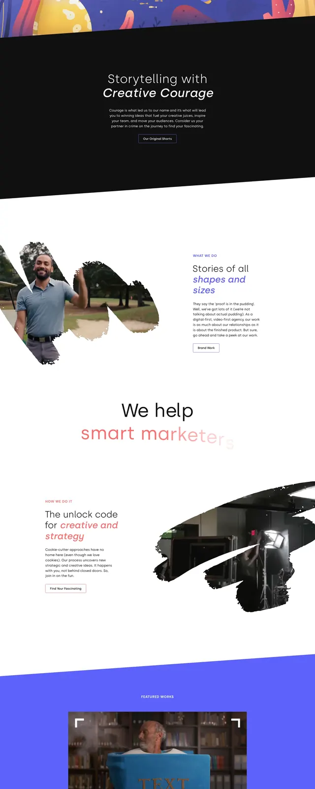 Animus Studios Creative Agency Landing Page, playful, illustrated, vibrant