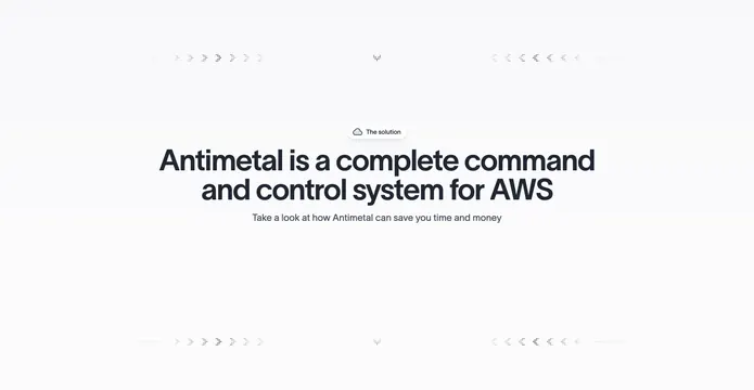 Antimetal solution section header, minimal, light-mode, light