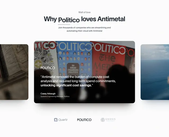 Antimetal Politico wall of love carousel, minimal, light-mode, light