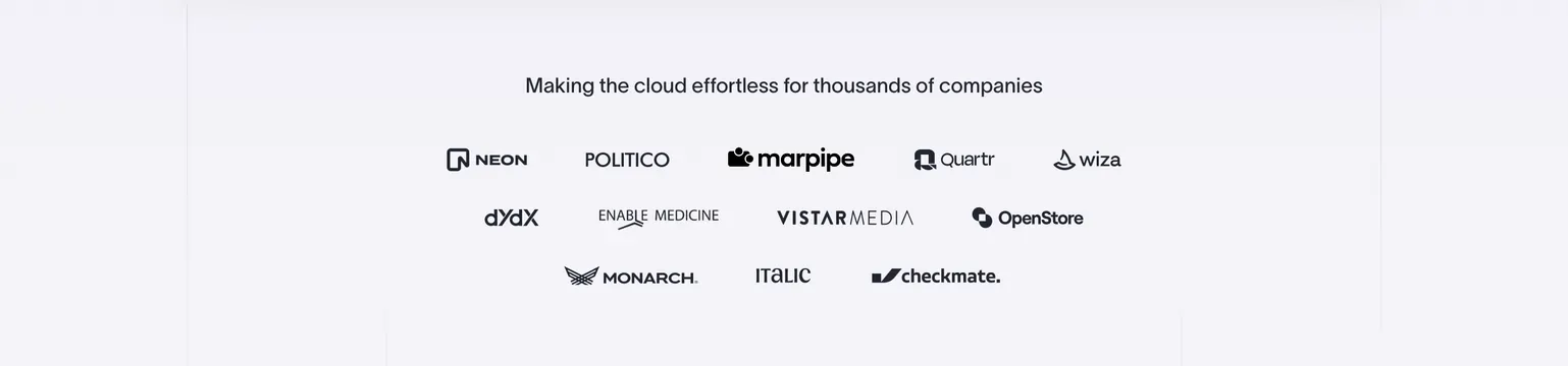 Antimetal centered logo cloud, light-mode, minimal, light