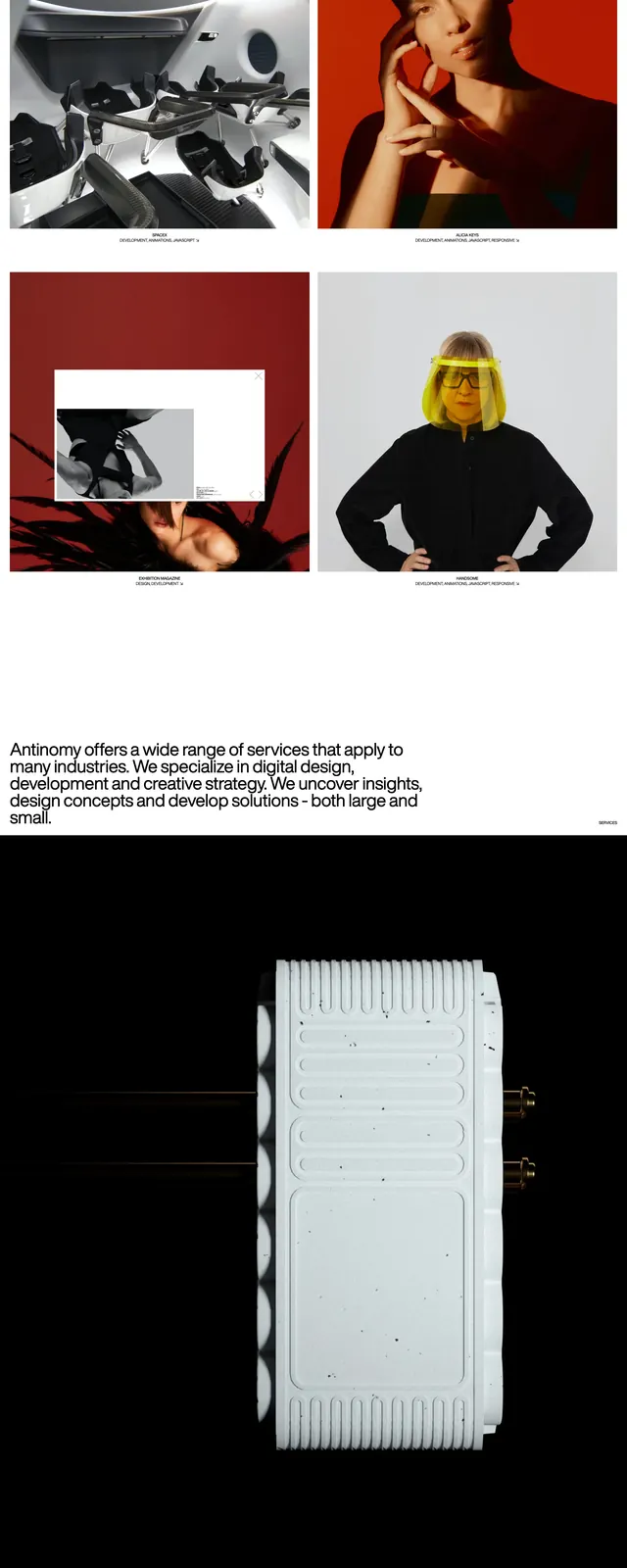 Antinomy Minimalist Portfolio, minimal, editorial, high-contrast