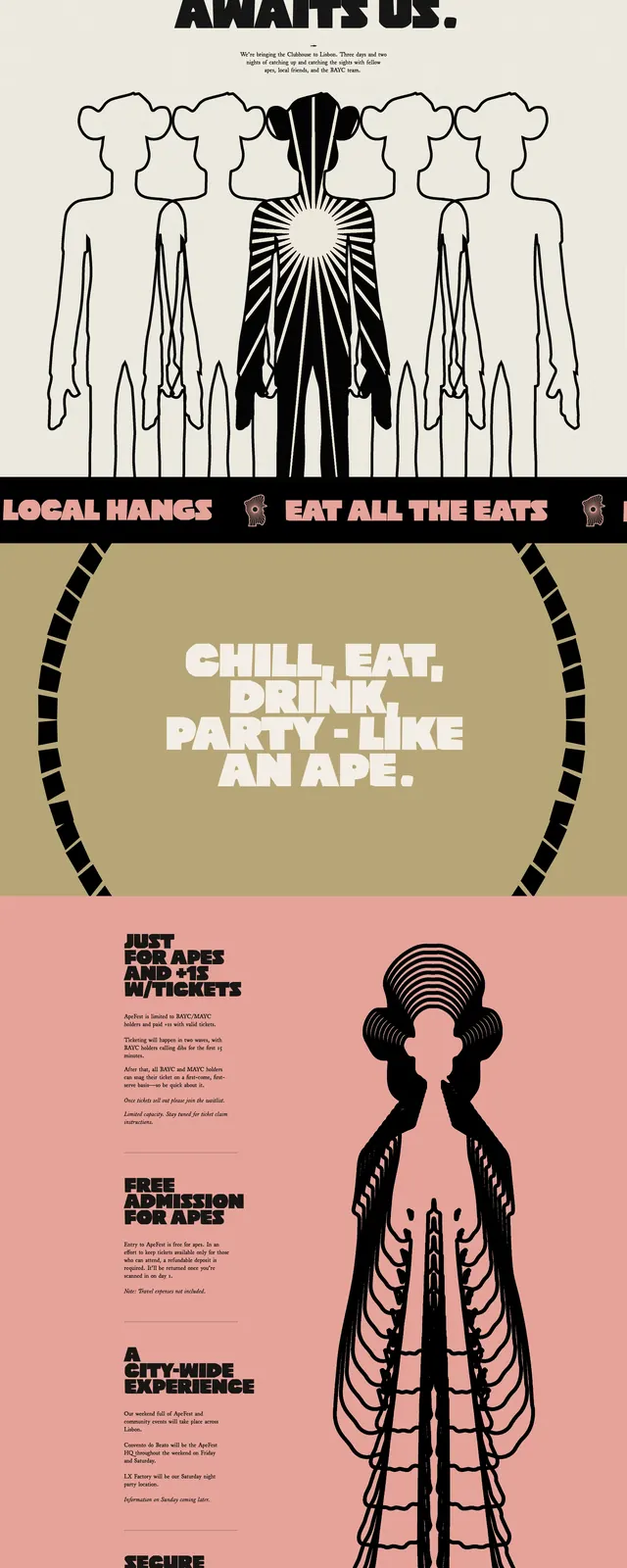 Apefest Event Landing Page, playful, retro, vibrant