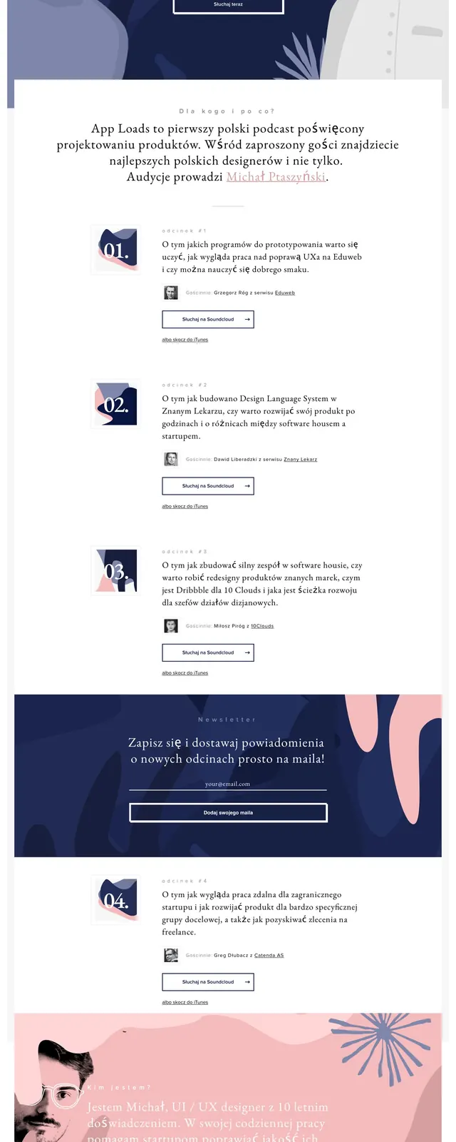 App Loads Podcast Landing Page, playful, illustrated, vibrant