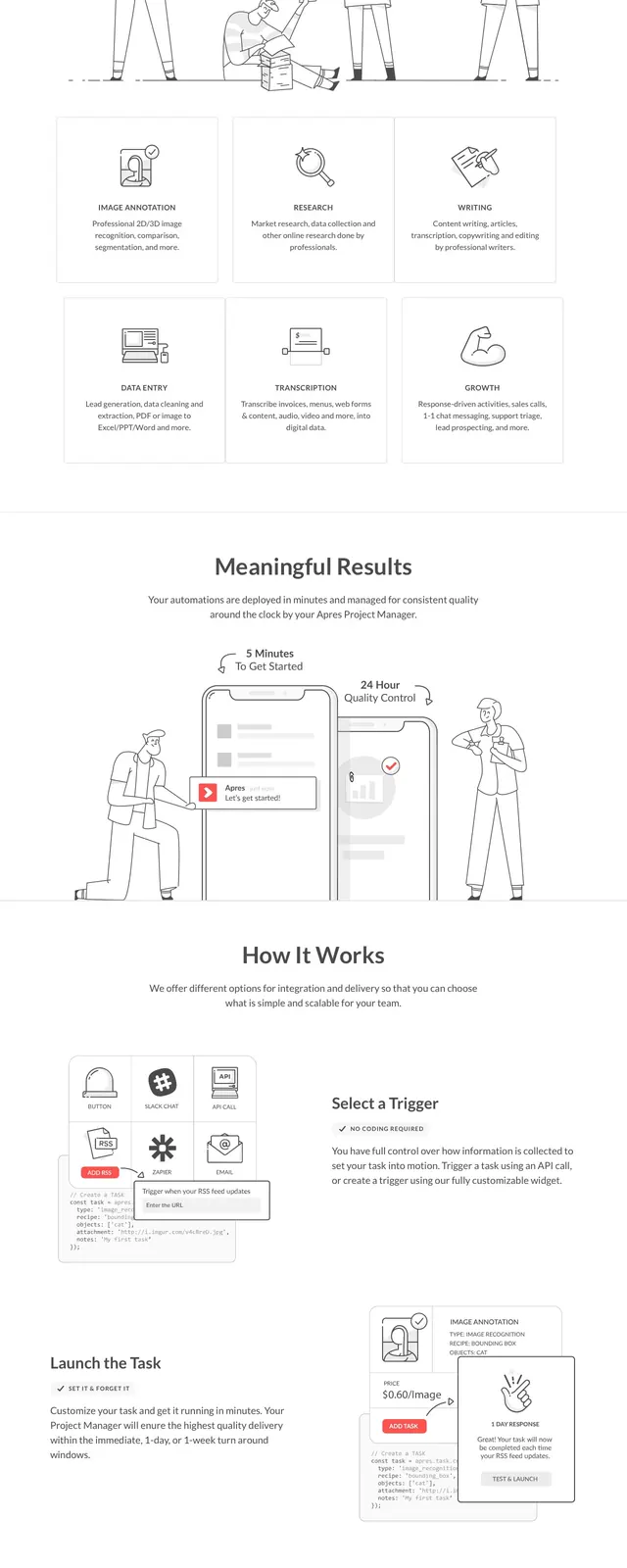Apres Operations Landing Page, minimal, corporate-clean, light