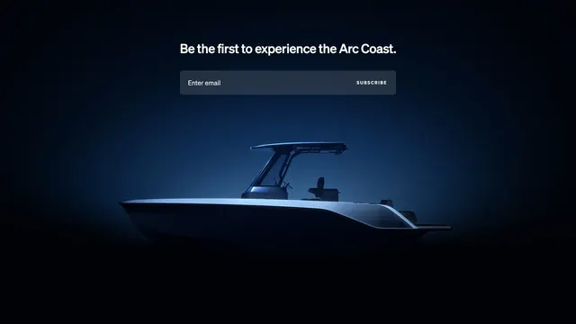 Arc Coast newsletter hero, minimal, dark-mode, dark