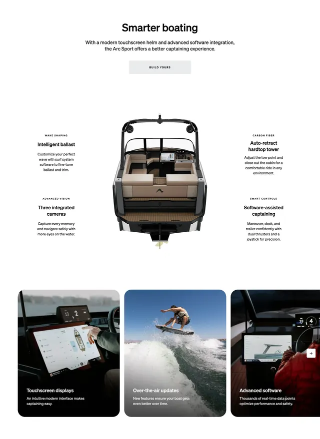 Arc Sport smarter boating features, minimal, light-mode, light